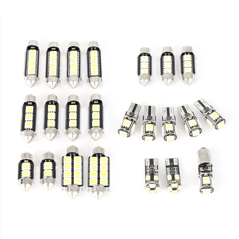 23Pcs LED White Car Inside Light Dome Trunk License Plate Lamp Interior Bulb Kit
