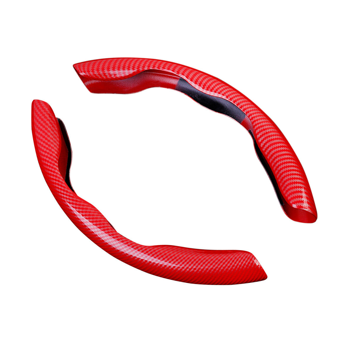 2-piece carbon fiber red car steering wheel booster anti-slip universal accessory