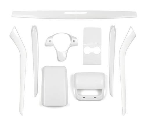 11-Piece White ABS Interior Trim Kit for Tesla Model 3/Y (2021-2023)