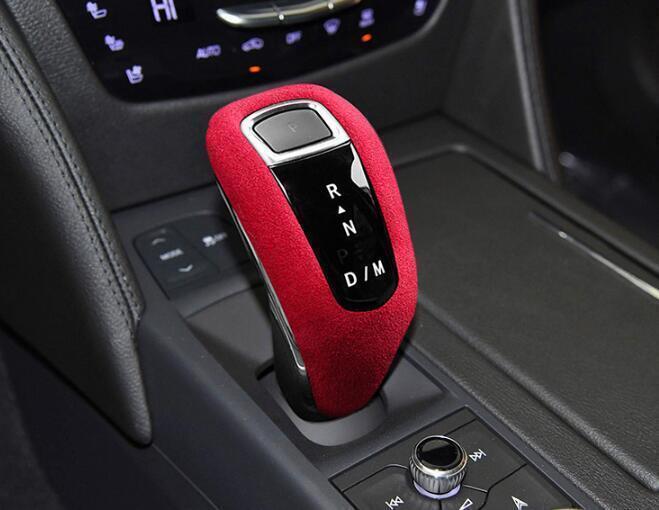 Red Alcantara Central Console Gear Shift Knob Trim for Cadillac XT4 2019-2023