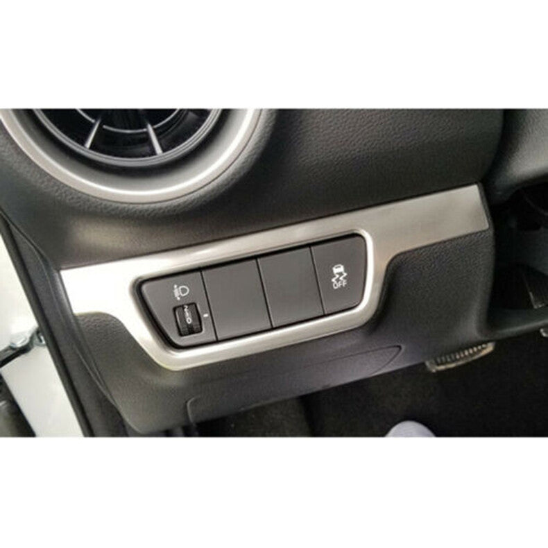 for Kia Forte 2019-2021 Silver interior Headlight Switch Button Cover Trim Frame