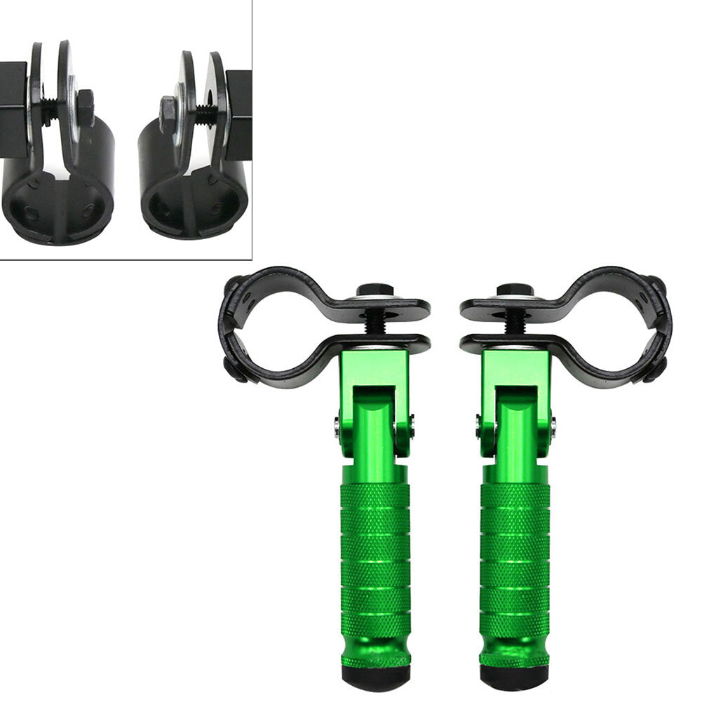 Folding Rearsets Folded Footrest Foot Pegs Pedal Green fit Scooters Motorcycle