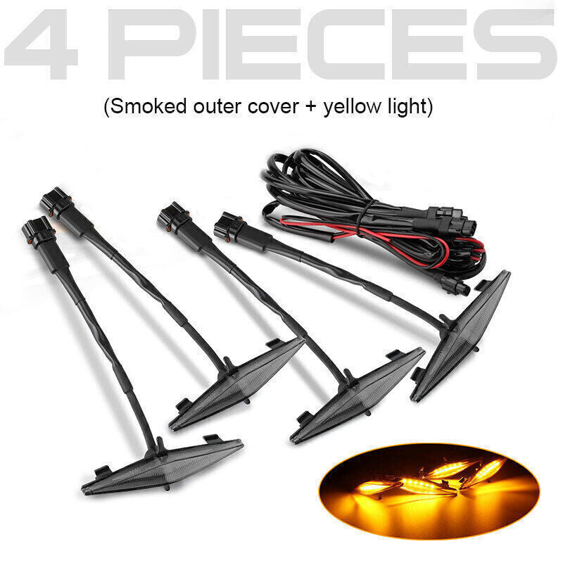 4X Smoke Lens LED Front Grille Running Lights for Toyota 4Runner TRD Pro 14-2019