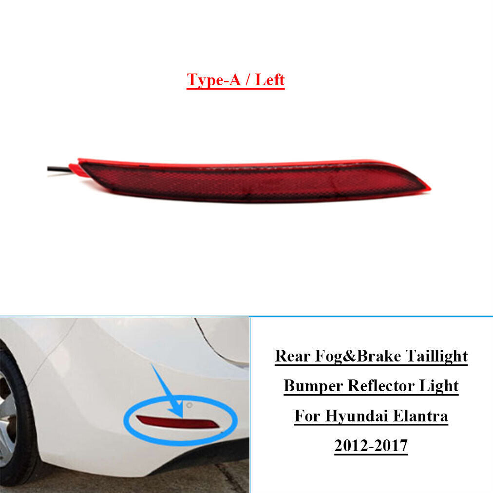 Rear FogBrake Taillight Bumper Reflector Light for Hyundai for Elantra 12-17 Left A