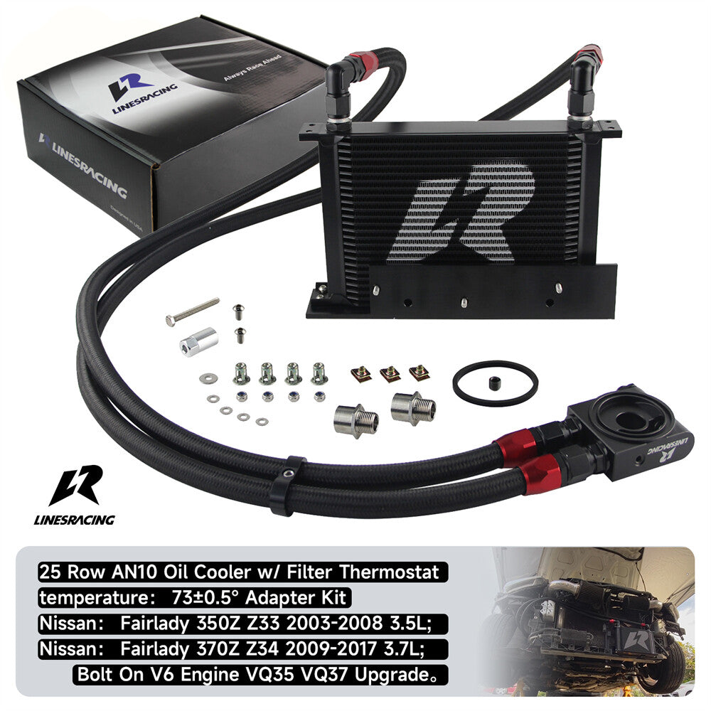 LR 25 Row Bolt On Oil Cooler Kit 73¡ãC Thermostat For Fairlady 350Z Z33 370Z Z34