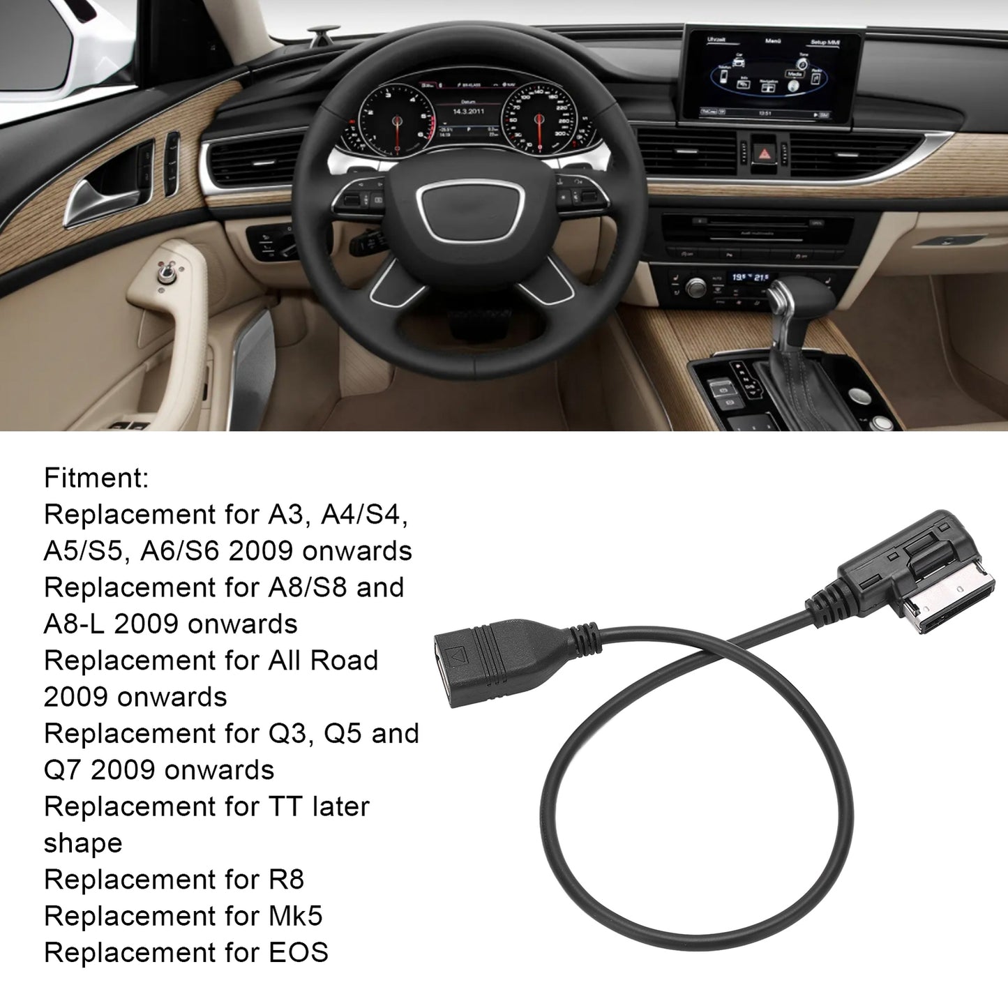 Hot Car AMI To USB Cable 4F0 051 510 E Music Media Adapter Part For S4
