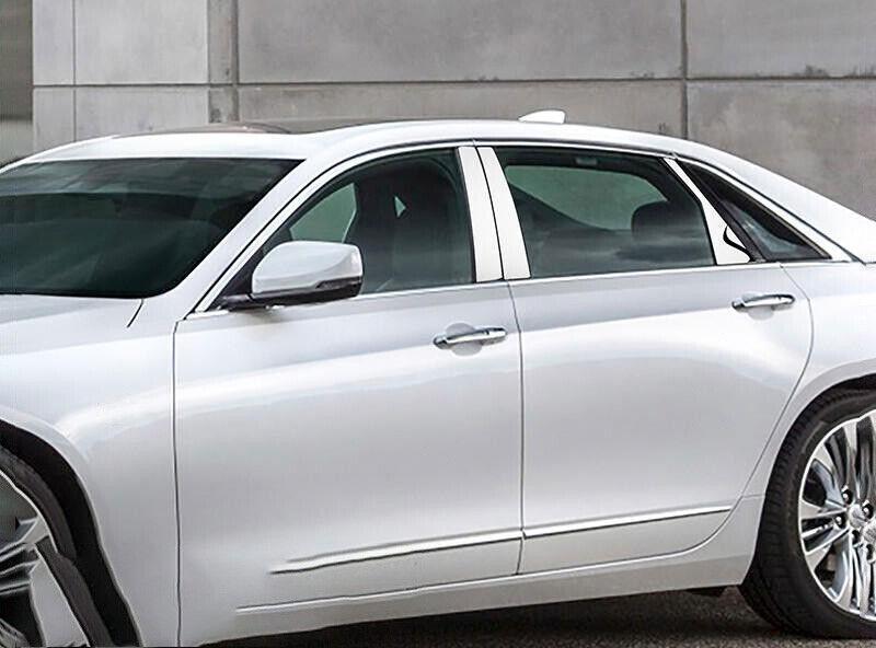 Suitable for Cadillac CT6 2016-2020 chrome steel door and window BC pillar rear panel cover