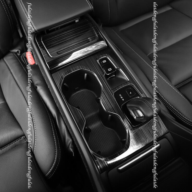 for Volvo XC40 2018-2024 Black titanium central console gear shift panel trim