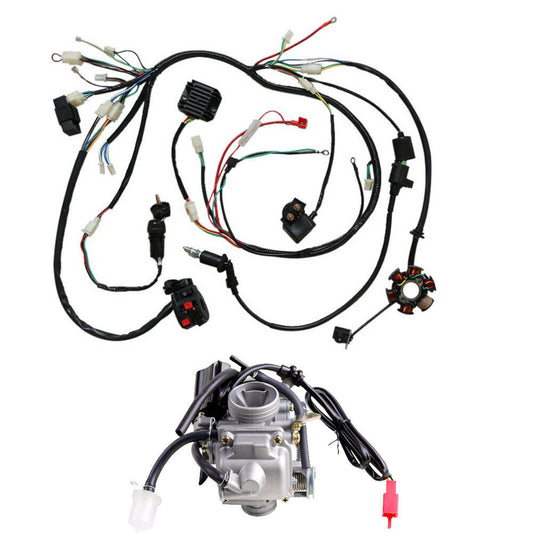 Carburetor Wiring Harness Electrics Stator For GY6 125cc 150cc ATV Quad Go Kart