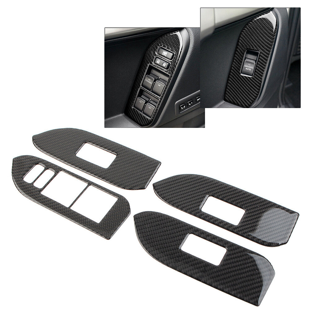 4Pcs Door Window Lift Switch Cover Trim for Toyota for Land Cruiser Prado 10-18 LHD