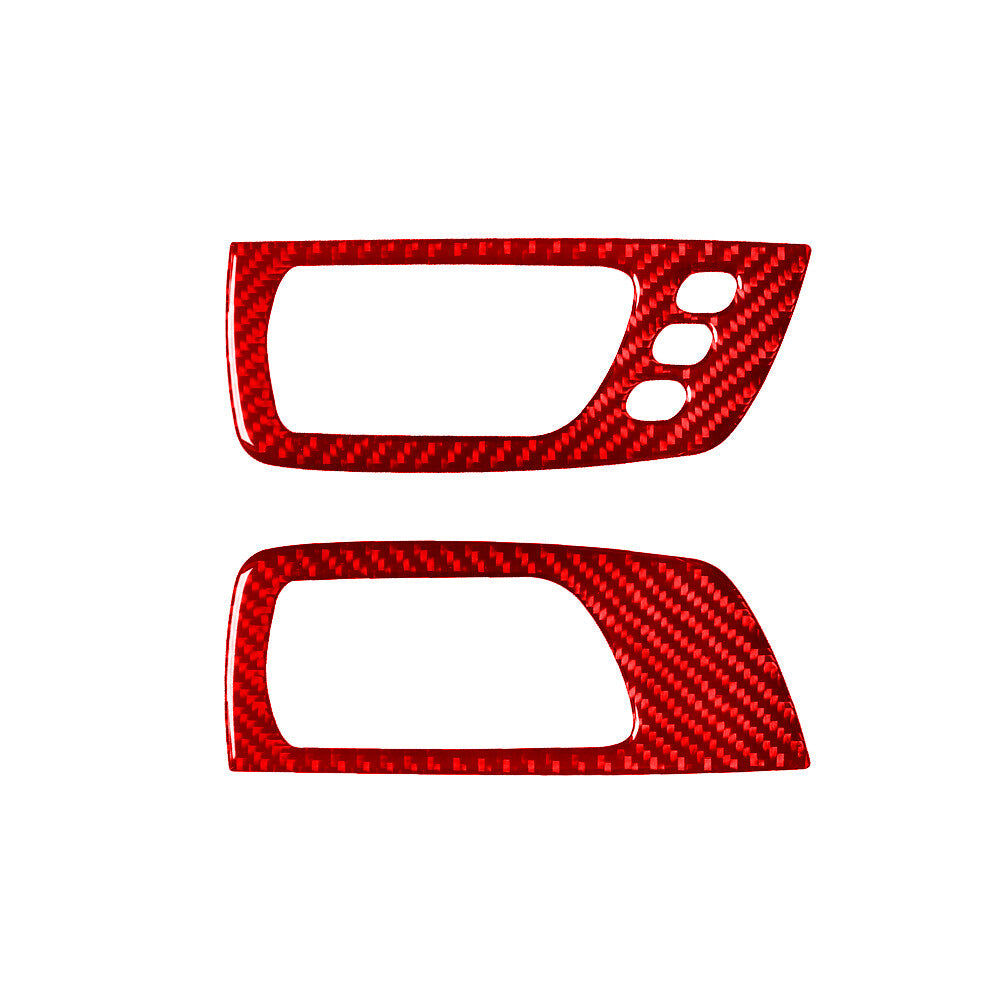 2X Red Carbon Fiber Interior Front Door Handle Cover Trim for Lexus RX330 RX350