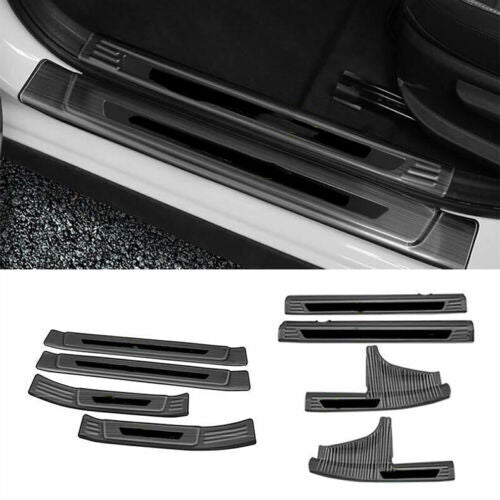 Black Steel Door Cover for Hyundai Sonata 2020-2023 Sill Scuff Plate Guard Cover