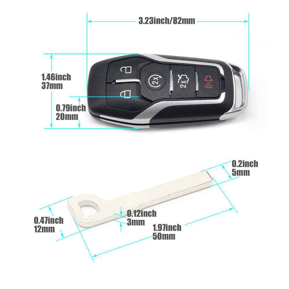 Remote Key Fob Uncut Shell Case for Ford Explorer Fusion Edge for Mustang 2015 2016