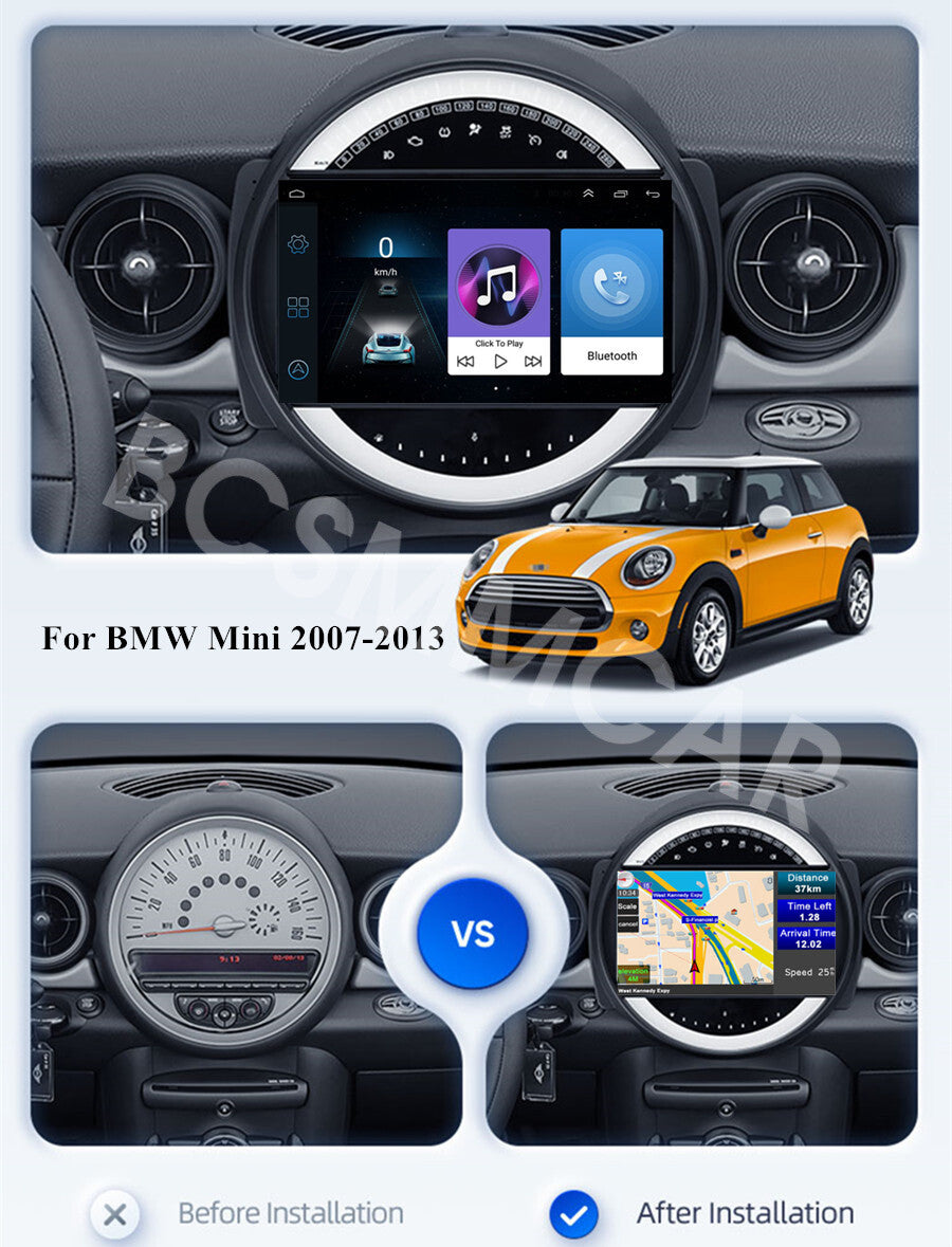 4+32GB Android 14 Stereo Radio Fit for BMW for Mini Cooper R56 R57 R58 2007-2013 GPS
