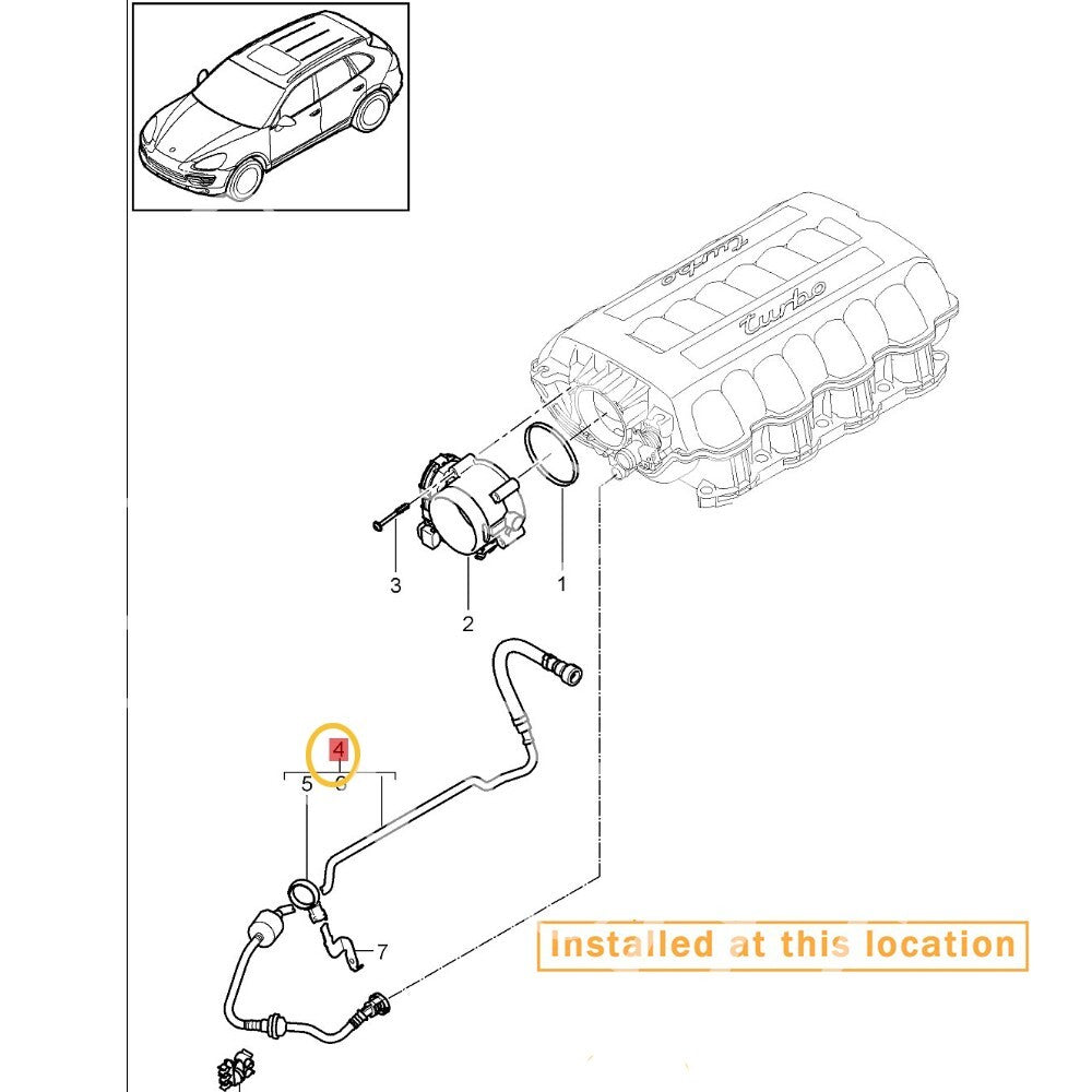 Suitable for Porsche for Cayenne 92A fuel tank breather hose/wire 94811002013