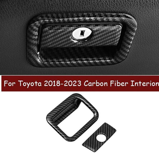 for Toyota for Camry 2018-23 for Co -Pilot Storage Box Handle Carbon Fiber Cover Trim