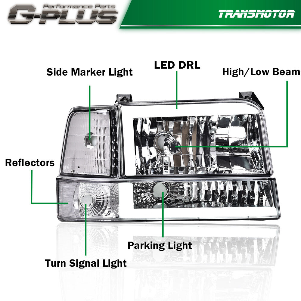 92-96 F150 F250 LED DRL Yellow Water + Gold Watch
