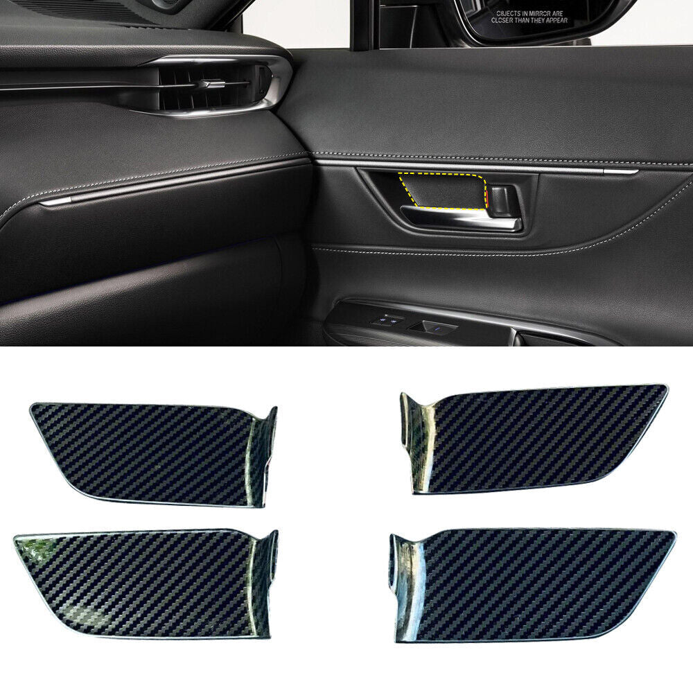 Car Inner Steel Door Handle Bowl Cover For 2020-2023 for Toyota Harrier Venza Carbon