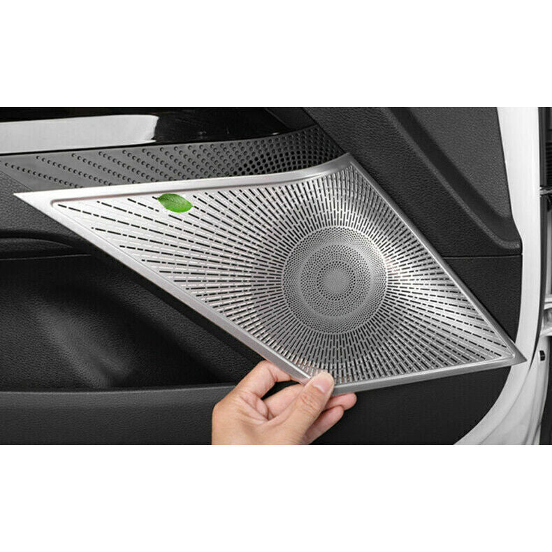 for Kia K5 2021-24 Silver Steel Car Inner Door Speaker Horn Frame Cover Trim 4X