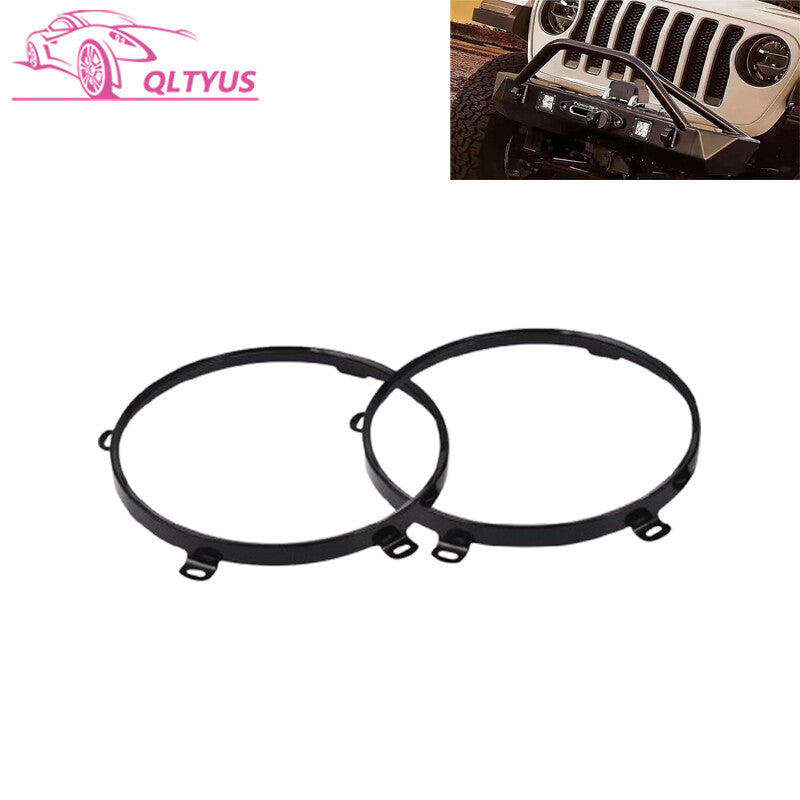 Headlight Mounting Bracket Ring Black Round for Jeep for Wrangler JK JKU 07-17