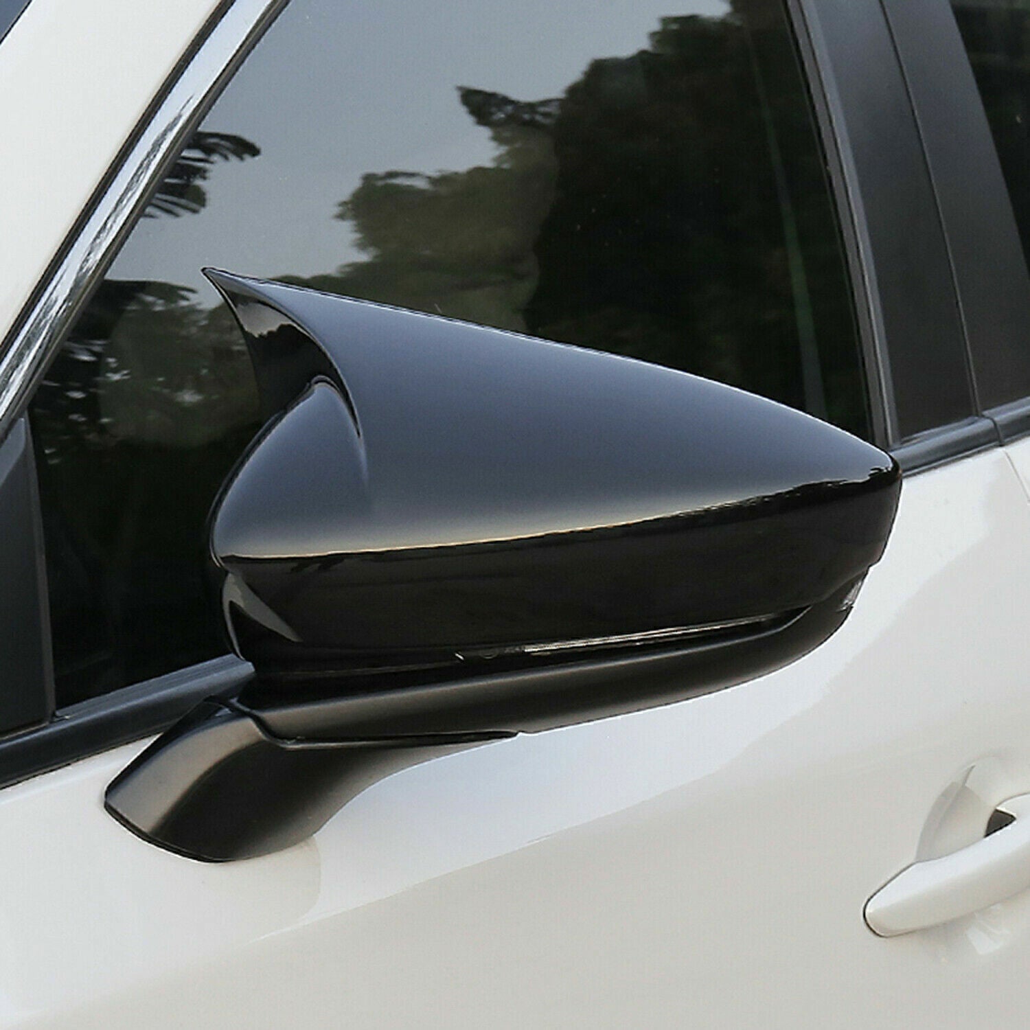 for Mazda CX-50 2023-2025 Gloss Black OX Horn Rear View Mirror Cap Cover Trim 2X