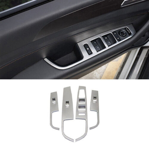 for Hyundai Sonata 2015-2019 Silver door window lift panel switch cover trim4