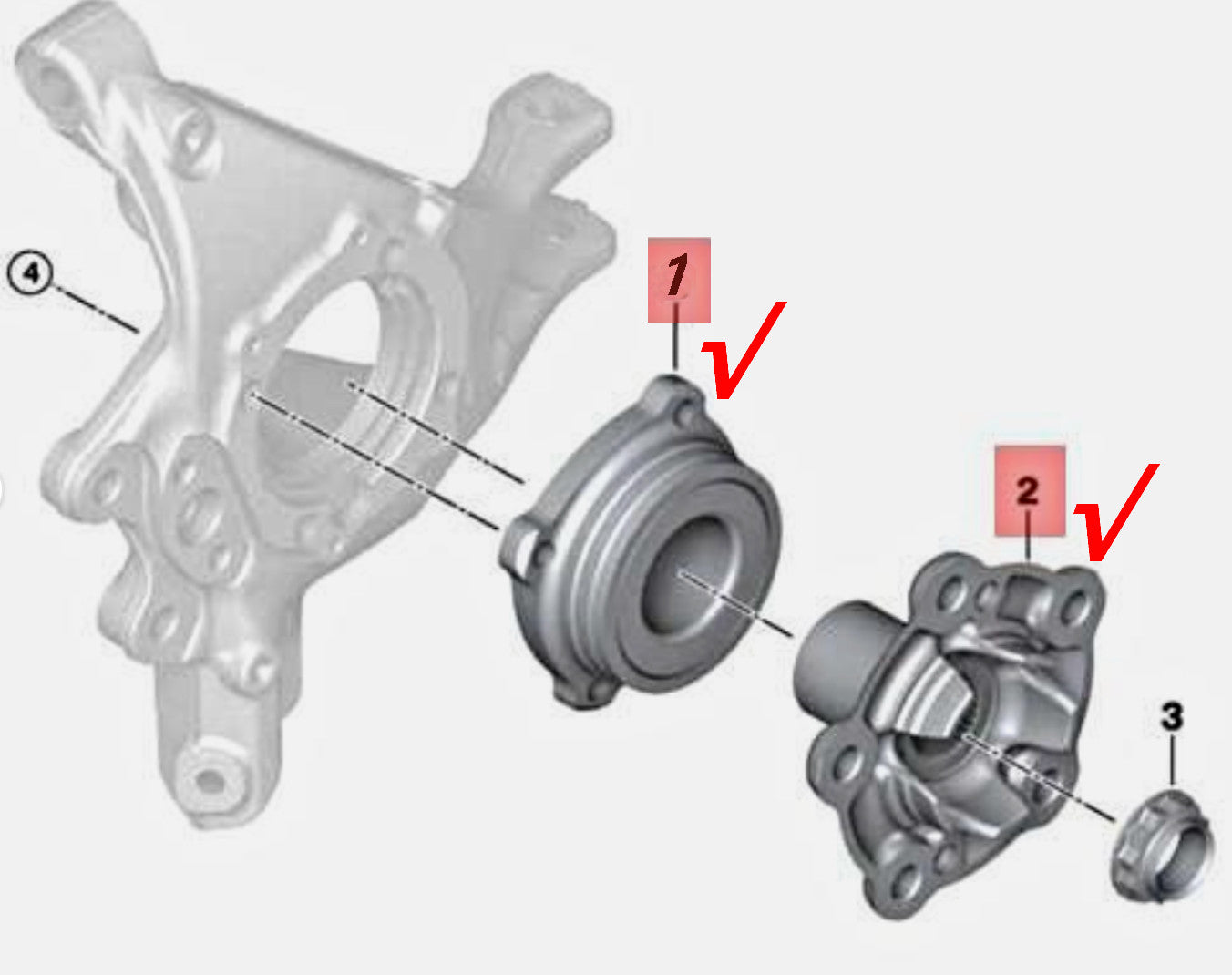 Rear Wheel Hub Bearing Assembly for BMW M2 M3 M4 GTS F80 F82 F83 33402283220 2PC