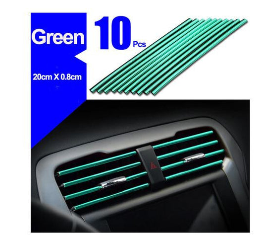 10 pieces of automotive air conditioning socket decorative molded decorative strips - green and modern.