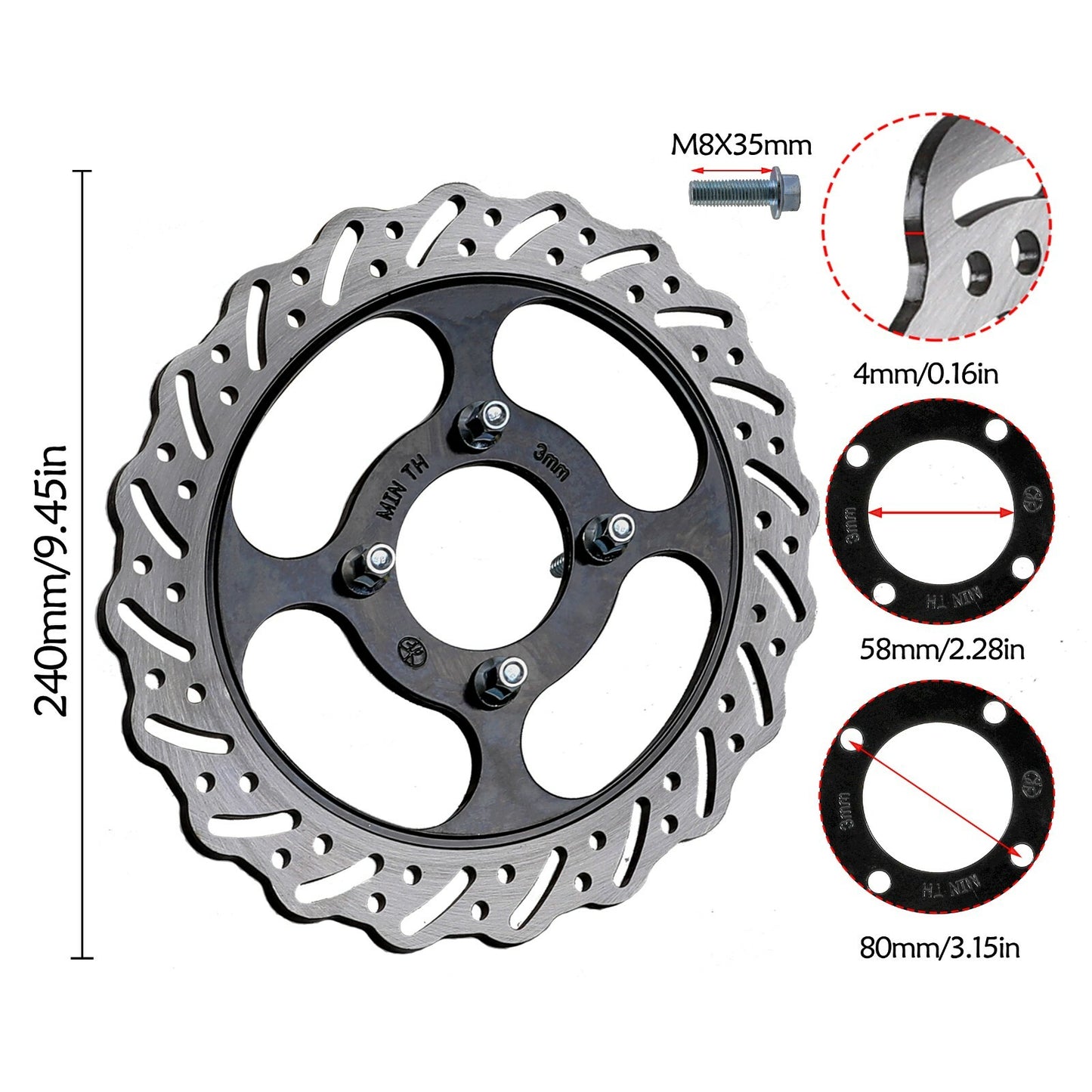 19-inch front wheel, 70/100-19 tire, rim, disc brakes suitable for Pit Dirt bicycles, Taodao 150cc 200