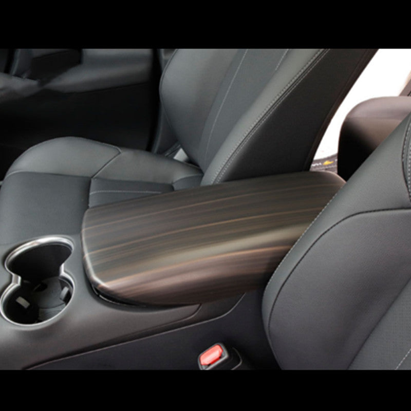 Wood Grain Central Armrest Box Decor Panel Trim Cover for Toyota Venza 2021-2023