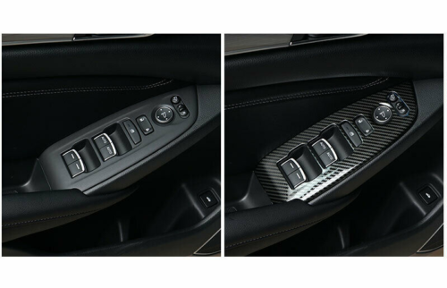 for Honda Accord DX 2018-2022 Carbon fiber Window Lock Lift Switch Button Trim