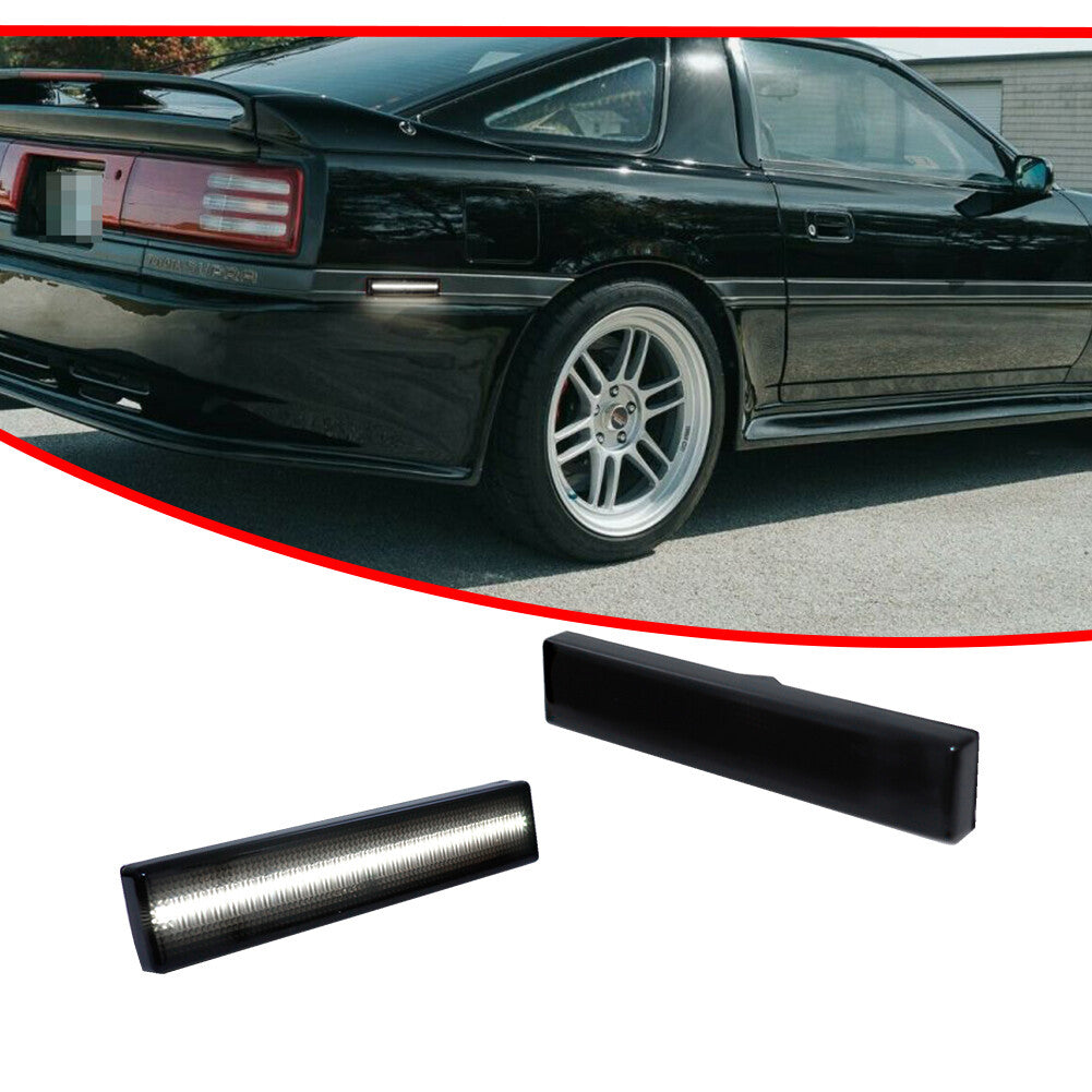 Suitable for 86-92 for Toyota Supra MK3 A70, black and white LED rear side marker indicator lights.