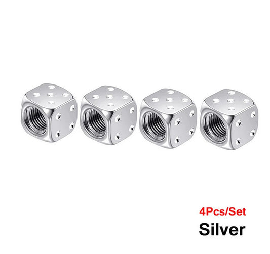 4-piece car tire valve cover rod air dust cover dice gold for BMW