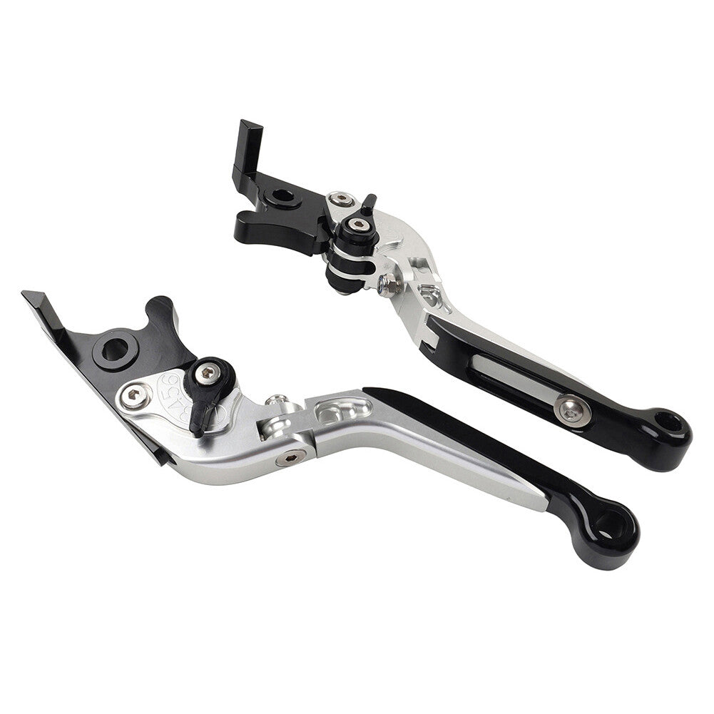 Folding Extendable Brake Clutch Levers for Suzuki GSXR600 GSXR750 11-21 Silver