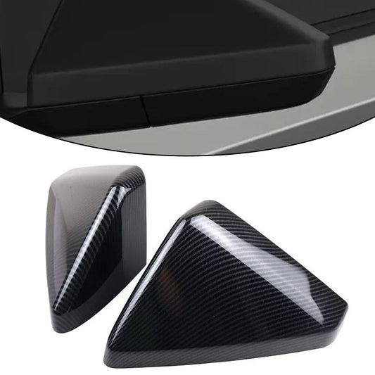 2X for Tesla For Cybertruck 24 Carbon Fiber Exterior Rear View Mirror Cover Trim