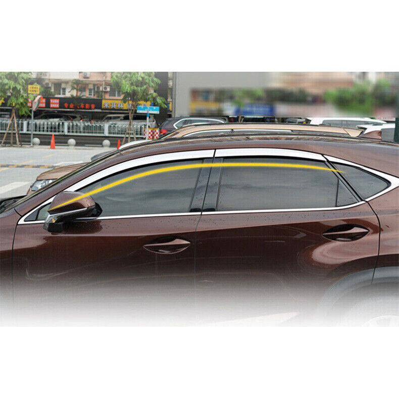 for Lexus NX200t 300h 2015-21 Chrome Window Visors Sun Rain Guard Vent Deflector