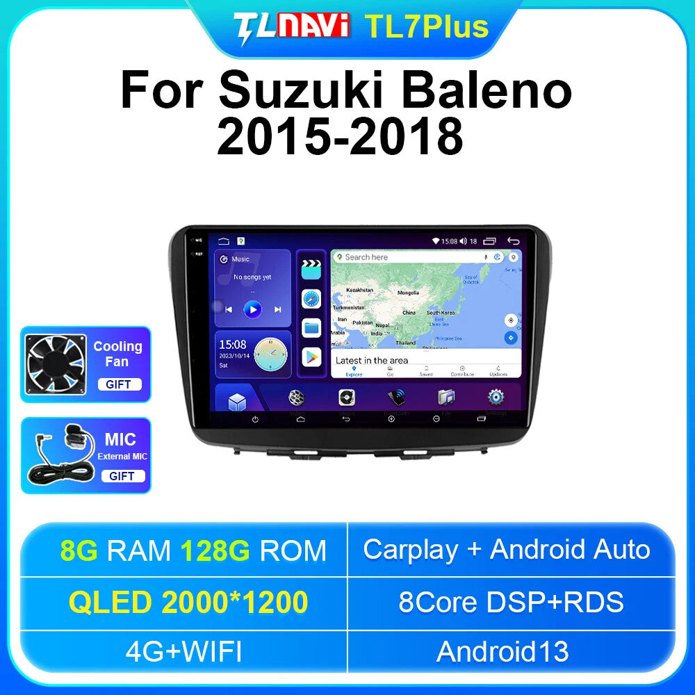 for Suzuki Baleno 2015-2018 Carplay Car Radio Stereo GPS Navi Multimedia Screen