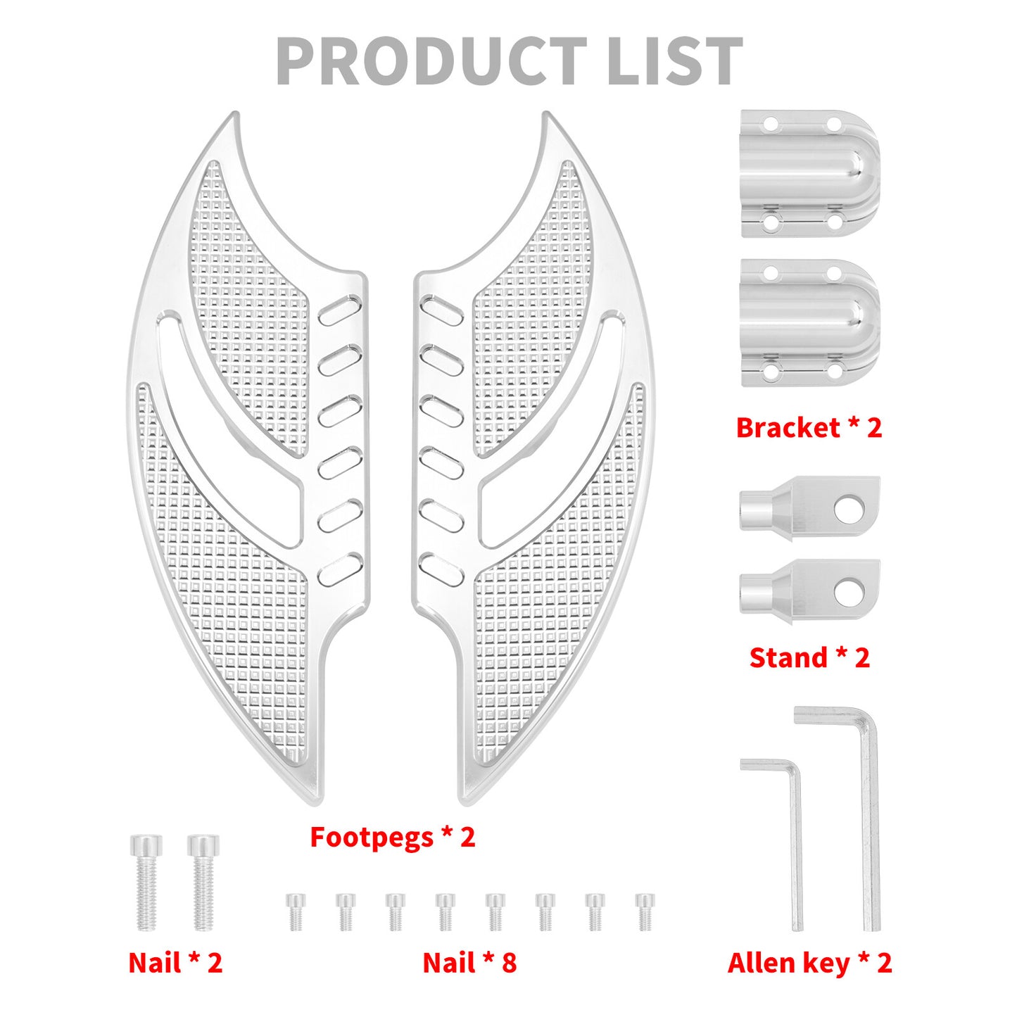 Rear Passenger Foot Pegs Floorboard Chrome Pedals Fits for Harley Touring Dyna