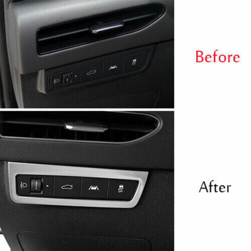 for Hyundai Sonata 2020-2023 Matte Silver Car Headlight Switch Button Frame Trim