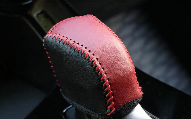 for Lexus NX250 350 2022-2023 Red+Black Leather Console Gear Shift Knob Cap Trim