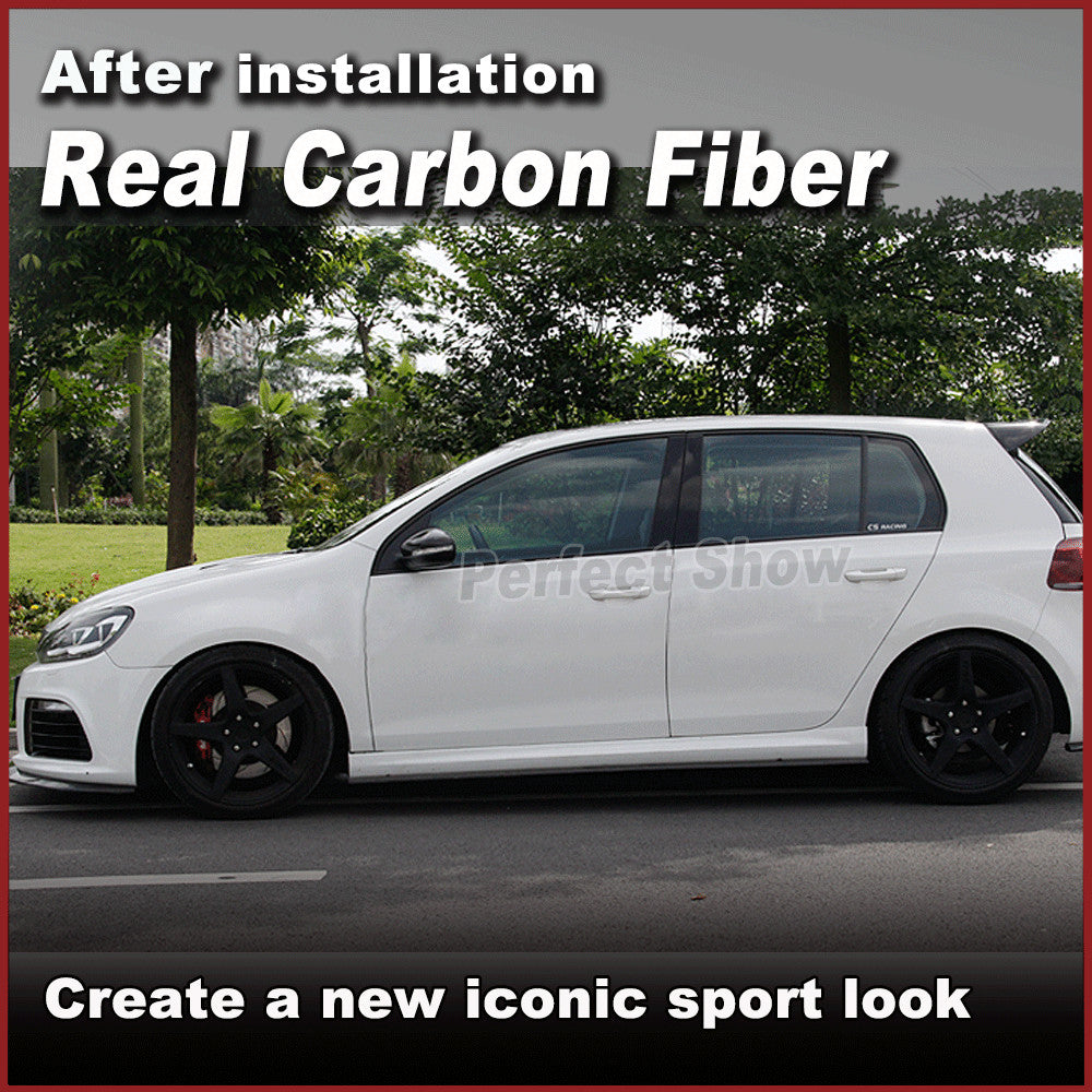 REAL CARBON Side Skirts Spoiler Lip Splitter Fit for VW for Golf 6 VI MK6 R20 10-13