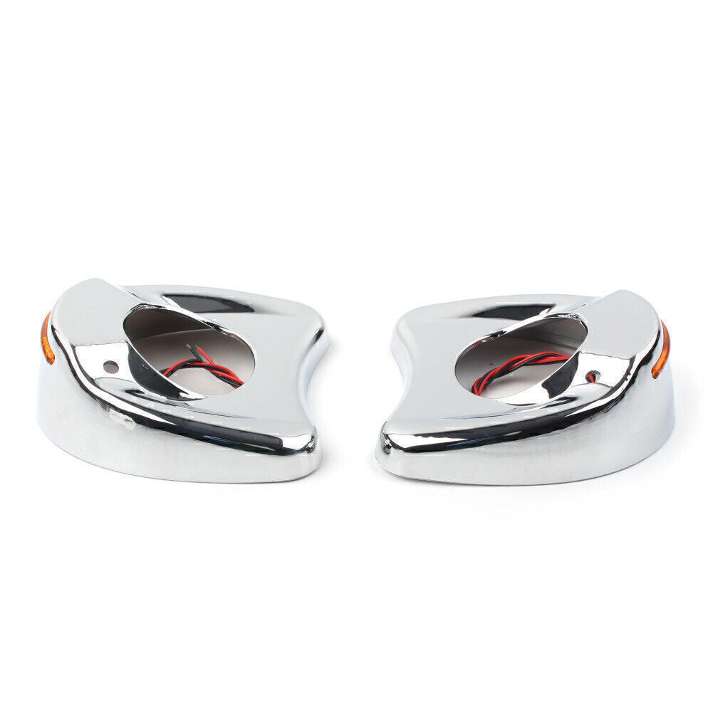 for Harley Electra Glide 96-13 Yellow Fairing Mount Side Mirror LED Cover Shell