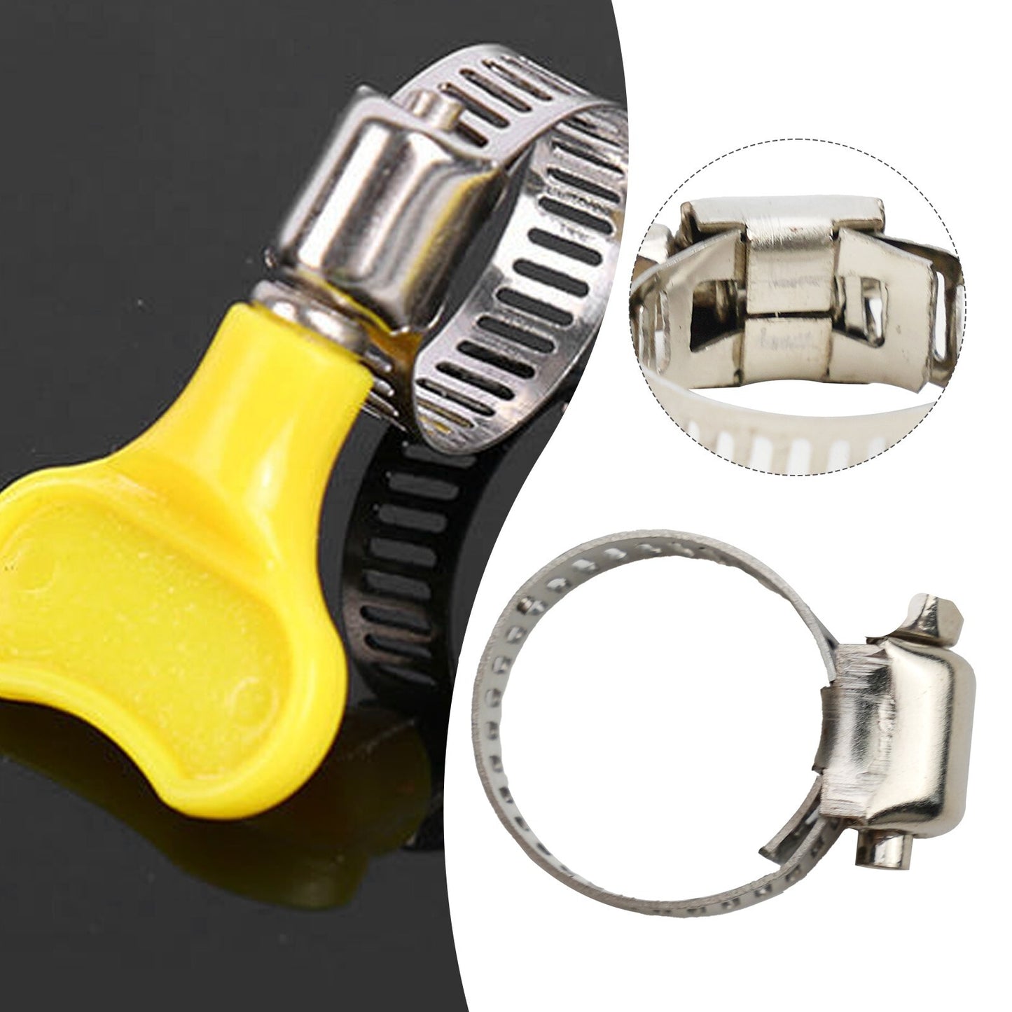 Stainless Steel Clips Drive Hose Clamps Fuel Line Worm Silver Accessories