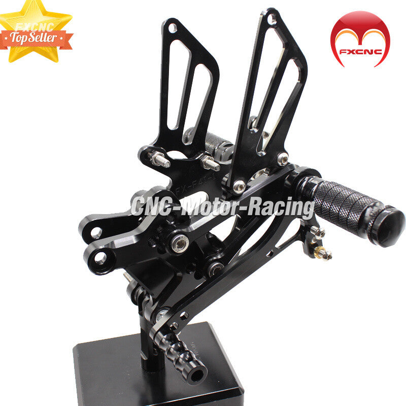 CNC rear wheel footrest and pedals for Honda CBR600 F4I 2001-2007, 2002, 2003, and 2005 models.