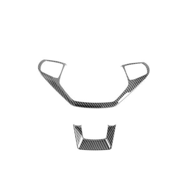 Steering Wheel Button Cover Trim 2PCS for Ford Explorer 2020-2022 Carbon Fiber