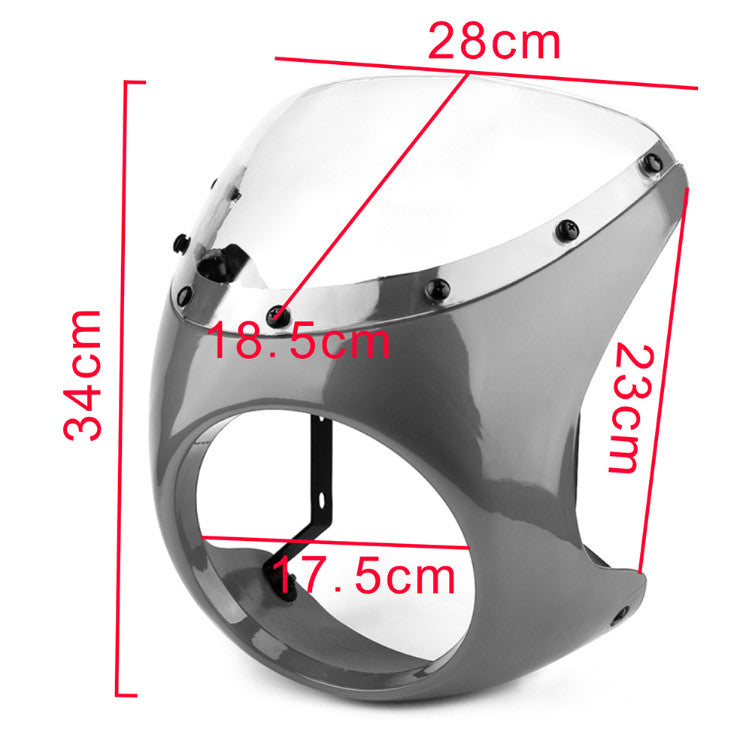 7-inch motorcycle headlight fairing windshield suitable for Cafe Racer windshield black