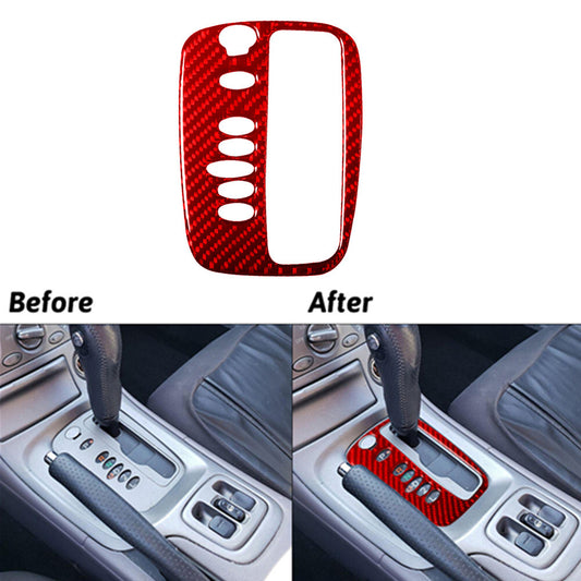 Red Carbon Fiber Center Console Gear Shift Panel Trim for Toyota Celica 2001-05