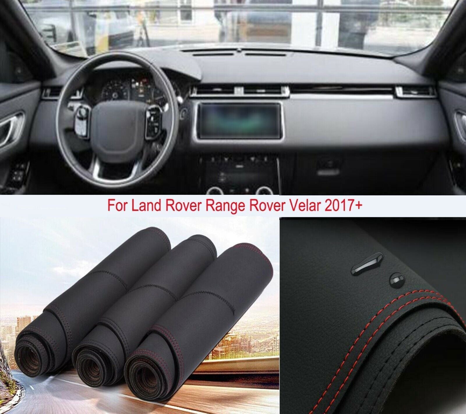 PU leather Dashboard Dash Mat Non-slip for Land Rover for Range Rover Velar 2017-22