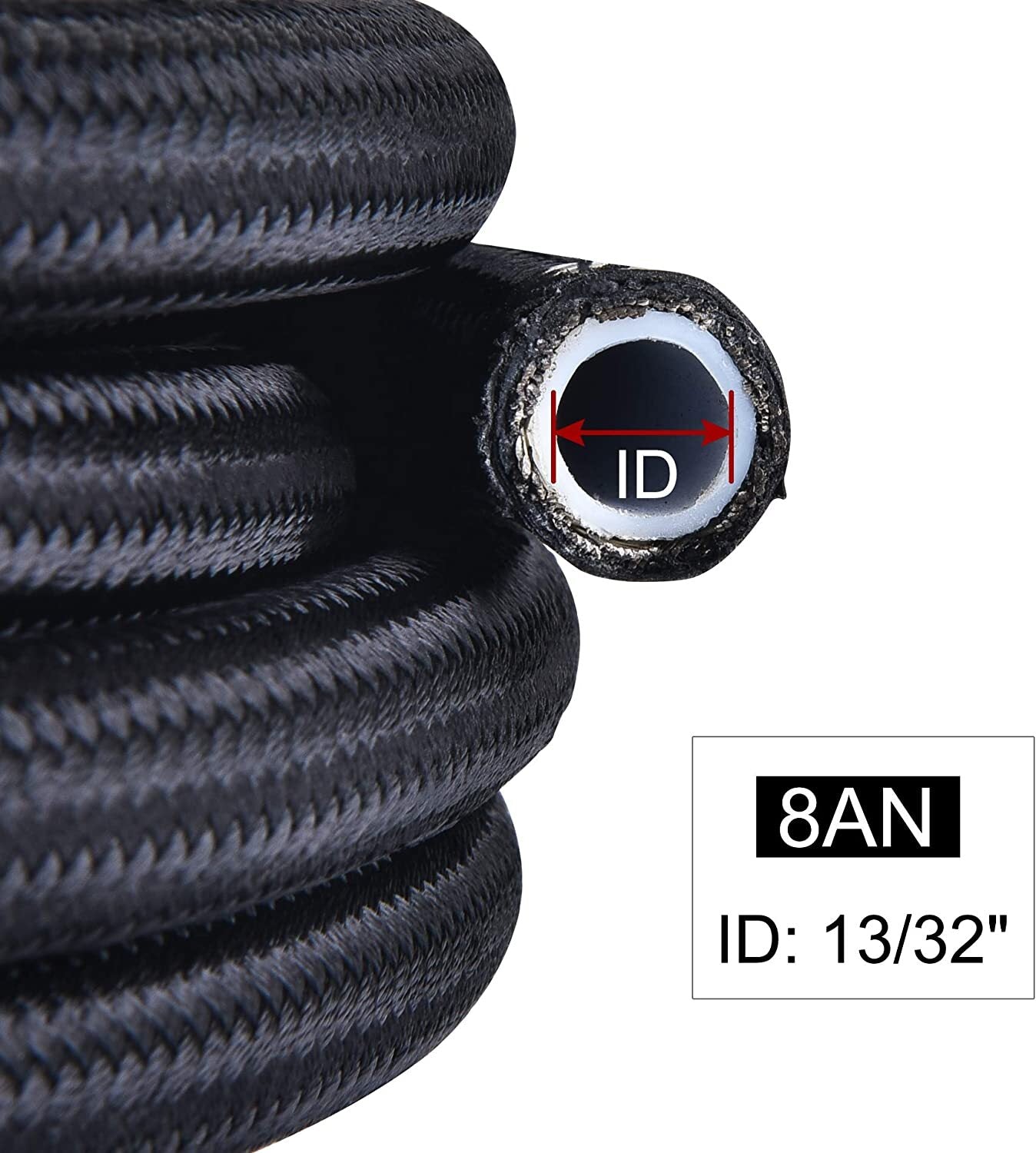 8AN 1/2 inch fuel line connector kit for 20-foot PtFE fuel hoses. AN8 hose end connector adapter.