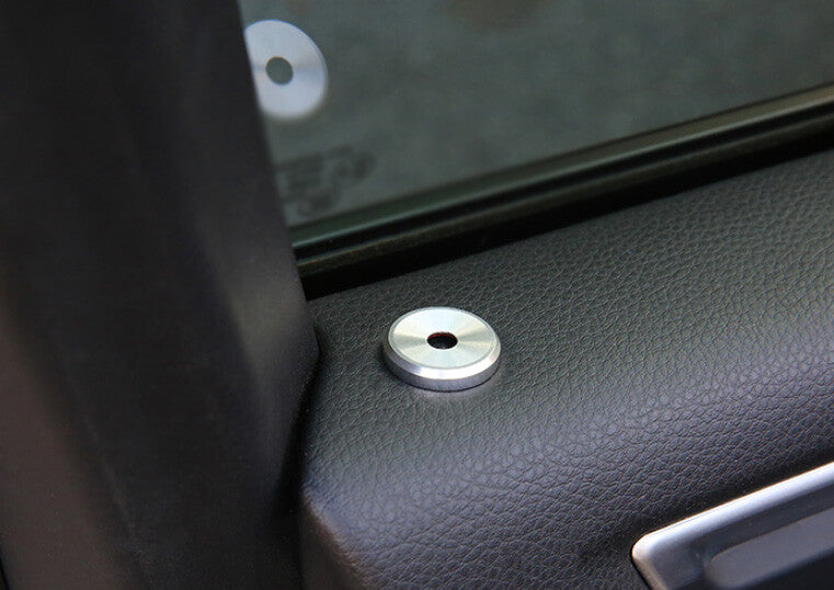 Silver aluminum interior door lock ring trim suitable for Porsche Macan 2015 - 2021